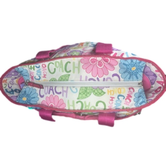 Coach Daisy Graffiti Bright Pink Floral Nylon Tote | Diaper Bag | VGUC - Picture 6 of 8